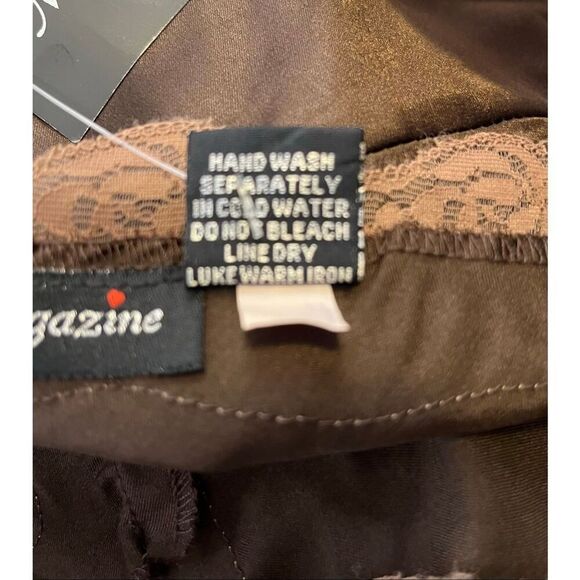 Brand New Magazine Women's Large Brown 100% Silk Embroidered BOHO Cami Camisole - Picture 6 of 8